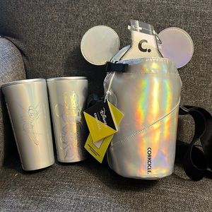 Corksicle Disney Prismatic Water Bottle Holder and 2 Corksicle Tumblers